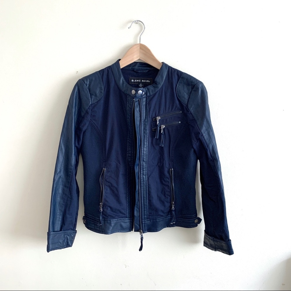 Blanc Noir Leather/Utility Jacket